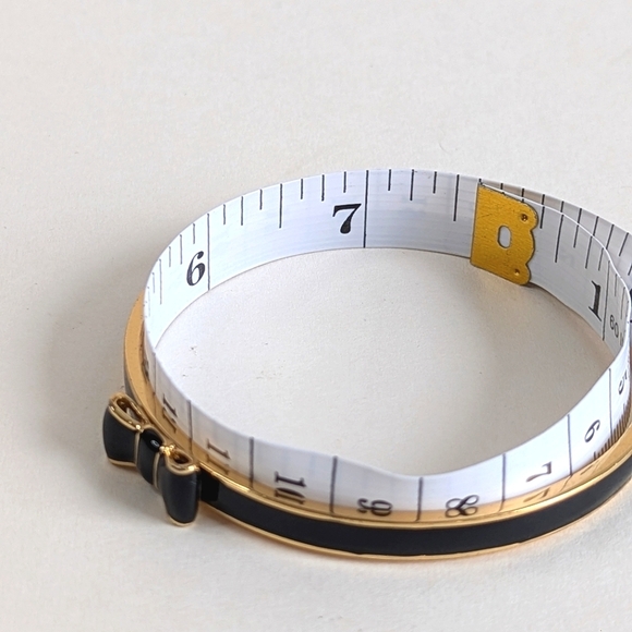 Kate Spade Take A Bow Enamel Layering Bracelet Black Enamel Gold Tone - Picture 9 of 9